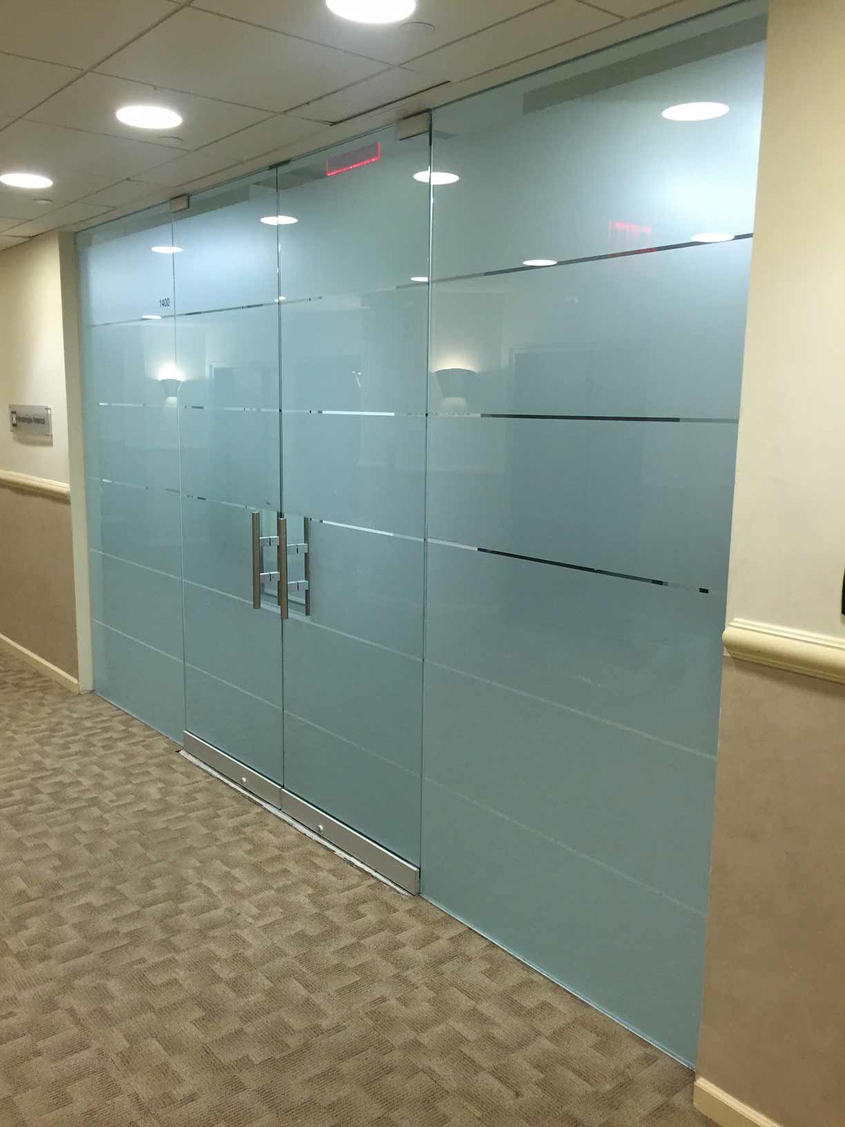 frosted privacy window film on office door